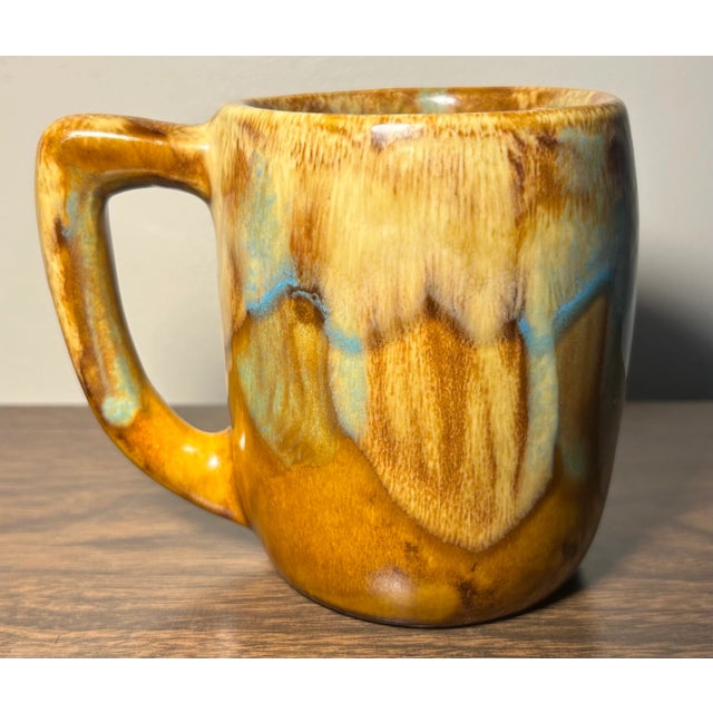 American Vintage 1970’s Hot Springs Booger Hollow, Arkansas Art Pottery Drip Glaze Clay Coffee Mug For Sale - Image 3 of 6