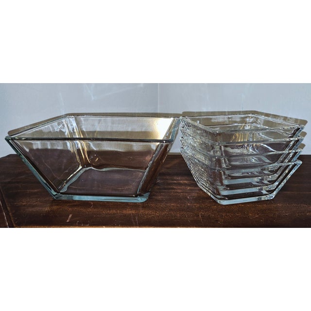 Mid-Century Modern Wendell August Forge Hammered Metal & Glass Serving Set – Mid‑Century, Made in Usa (Est. 1923) For Sale - Image 3 of 8