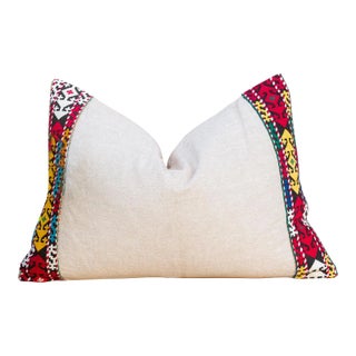 Luna Linen Tribal Border Pillow For Sale