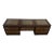 Vintage South East Asian Hand-Carved Five-Drawer Coffee Table With 3 Piece Glass Top Insets For Sale