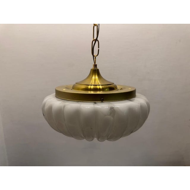 White Murano Glass Pendants, 1980s, Set of 2 For Sale - Image 4 of 10