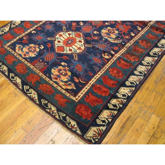 19th Century Caucasian Zeychor Carpet ( 4'2" x 7' - 127 x 213 ) For Sale In New York - Image 6 of 12