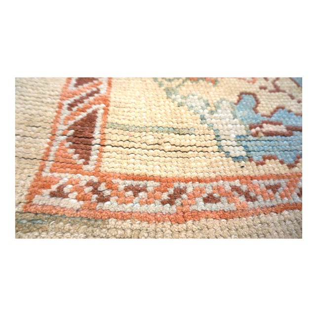21st Century Turkish Donegal Wool 5x9 Tan and Rust Handmade Area Rug #1140876 For Sale In Houston - Image 6 of 6