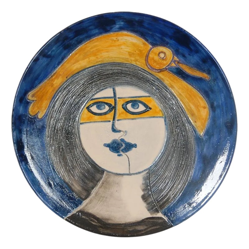 Woman And Bird Ceramic By Corneille, 1990s
