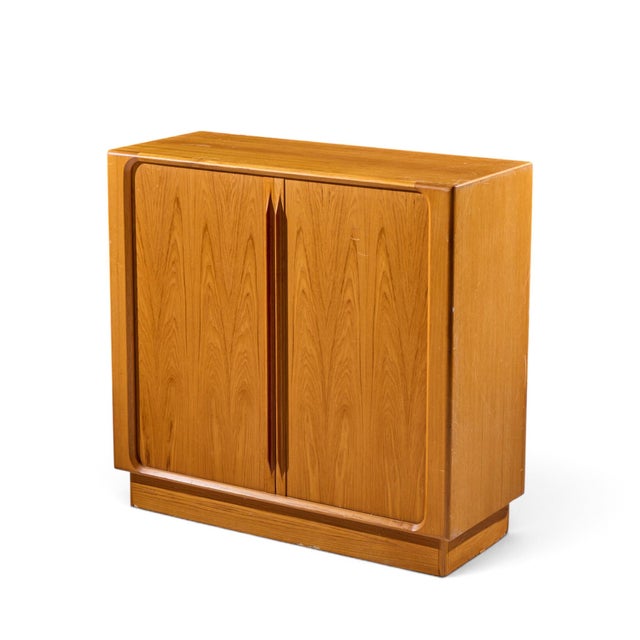 Brown Bernhard Pedersen Mid Century Danish Teak Tambour Door Armoire Dresser For Sale - Image 8 of 8