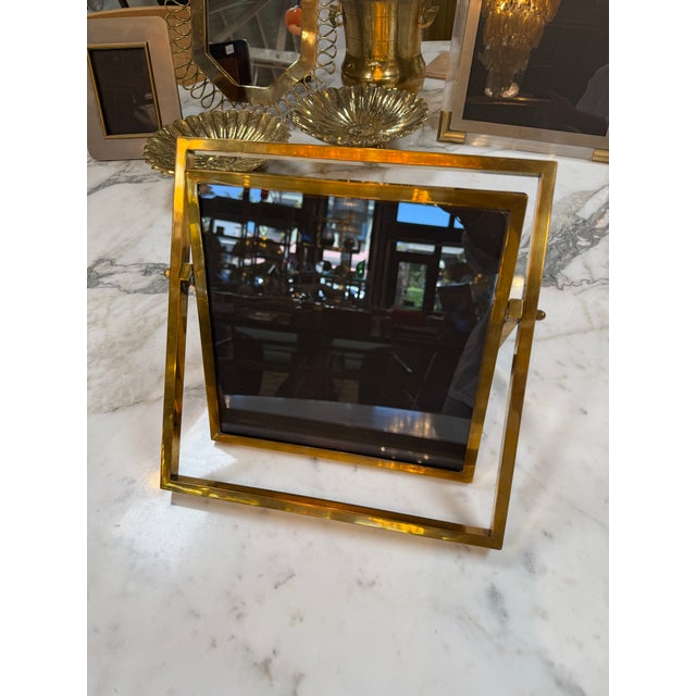 1970s Vintage Italian Adjustable Brass Picture Frame For Sale - Image 5 of 6