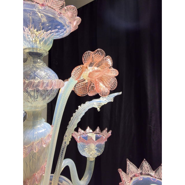 Vintage Murano Chandelier, 1980s, in Flawless conditions. Designed 1980 to 1989 Up to 250V (Europe/UK Standard).The wiring...