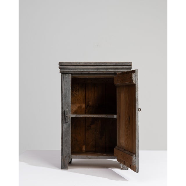 Primitive Cabinet With Shelf Gray France Early 20th Century For Sale - Image 14 of 14