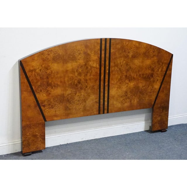 Hickory White Briar Collection Burled Walnut Contemporary Modern / Art Deco Queen Size Headboard 35512-35 For Sale In Kansas City - Image 6 of 6