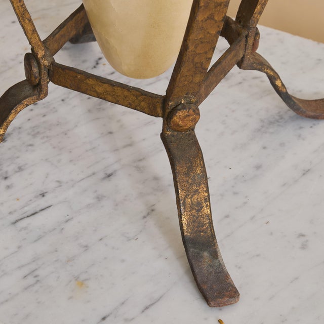 Mid 20th Century 20th Century French Alabaster Vase + Gilt Metal Stand For Sale - Image 5 of 8