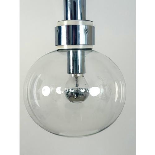 Metal Large Space Age Pendant Light attributed to Motoko Ishii for Staff, 1970s For Sale - Image 7 of 12
