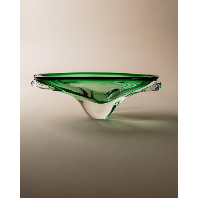 Vintage Organic-Shaped Green Murano Glass Bowl, Italy, 1970s For Sale - Image 13 of 13