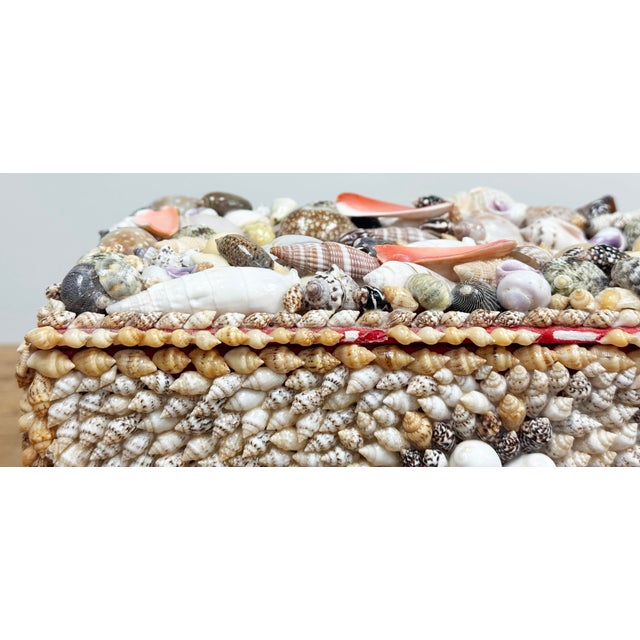 Vintage Shell Encrusted Tissue Box Holder For Sale - Image 14 of 14