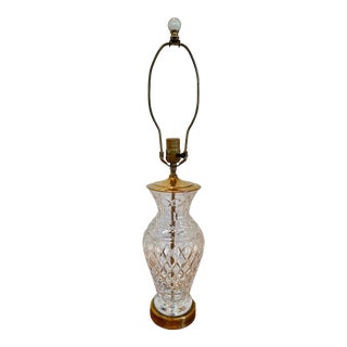 1960’s Waterford Crystal and Brass Table Lamp For Sale