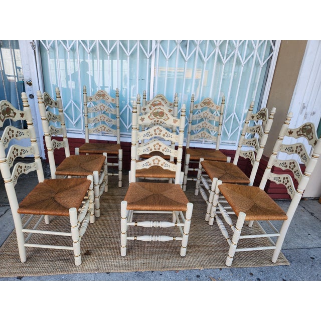 Mid 20th Century Set Of Ten Italian Dining Chairs For Sale - Image 4 of 12