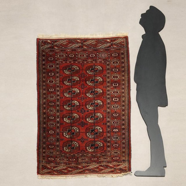 Bukhara rug in wool, fine knot, hand-made. This piece is attributed to the mentioned designer/maker. It has no attribution...