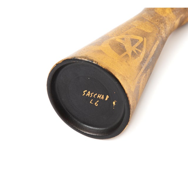 Sascha Brastoff Gold Ceramic Bud Vase For Sale In Seattle - Image 6 of 7
