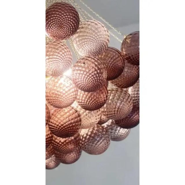 Scenographic Ametista and Pinkballotton Spheres Murano Glass Flush Mount by Simoeng, in Exhibition Piece conditions....