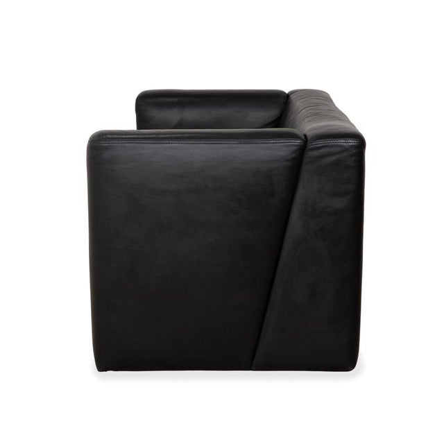 Visavis Two-Seater Sofa in Black Leather from Brühl For Sale - Image 14 of 15