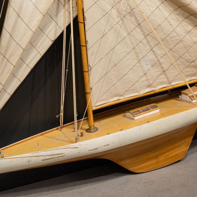 Vintage Wooden Pond Yacht Model For Sale - Image 4 of 7