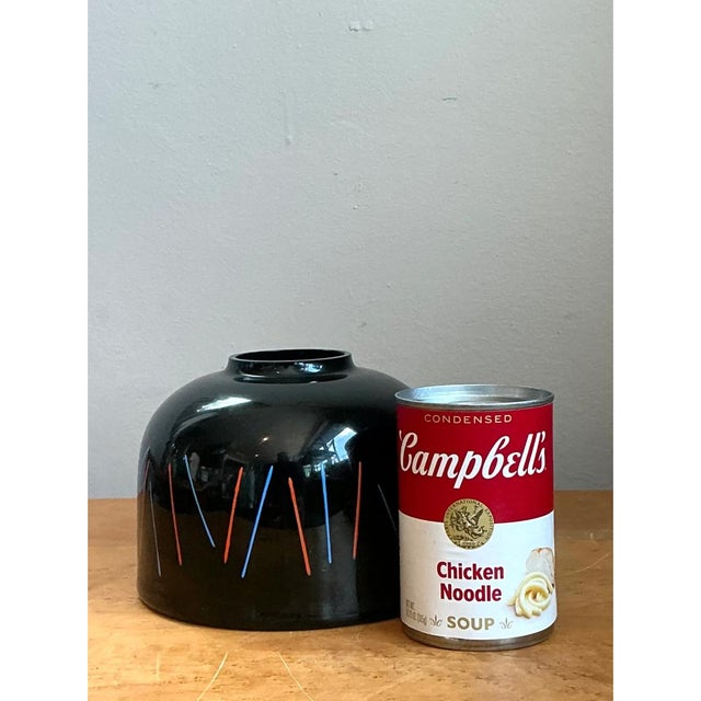 Vintage Ikea “Crystalex” Postmodern Black Ceramic Vase For Sale - Image 9 of 12