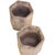 A striking pair of French Modernist cast stone planters, each of hexagonal form with a distinctive textured, pebbled...