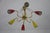 Colorful Mid-Century Brass 6-Arm Sputnik Chandelier, 1950s For Sale - Image 4 of 9