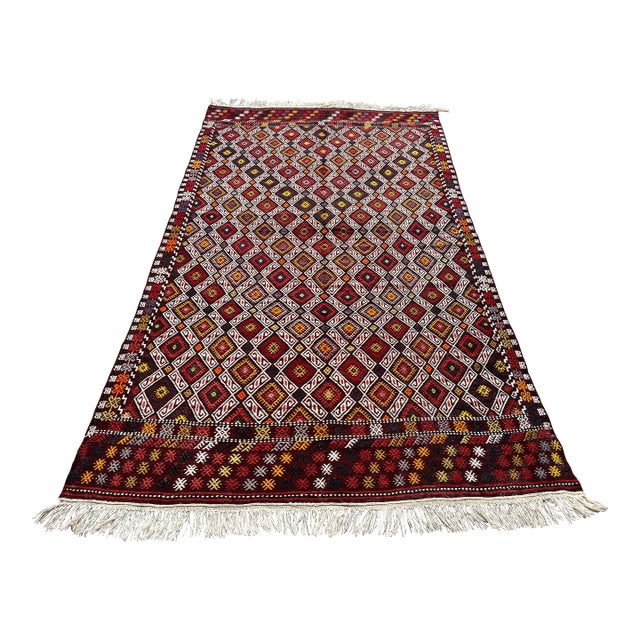1960s Vintage Turkish Kilim Rug - 61" X 105.5" For Sale