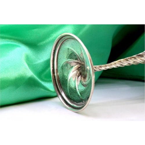 Silver Cups with High Stems and Twists on Circular Bases, Set of 2 For Sale - Image 4 of 7