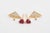 Trillion Cut Ruby Stud Earrings in 14k Solid Gold - 2 Pieces For Sale - Image 9 of 10