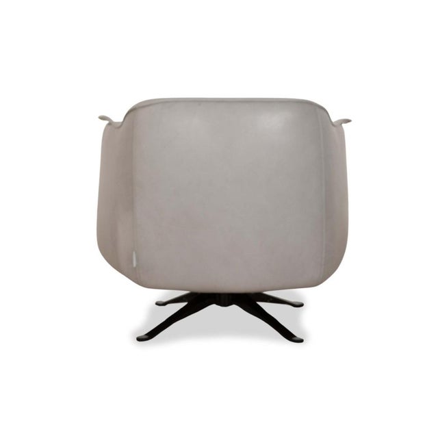 Set of Leather Armchair and Stool in Grey from Cierre Boheme For Sale - Image 15 of 17