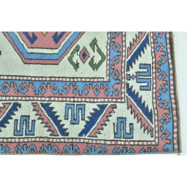 Vinatge Rustic Wool Nomadic Area Rug For Sale - Image 9 of 11