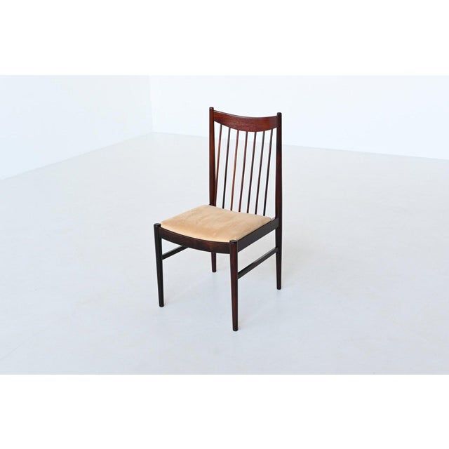 Vintage Danish Dining Chairs in Rosewood and Suede by Helge Sibast for Sibast, 1960, Set of 6 For Sale - Image 13 of 18