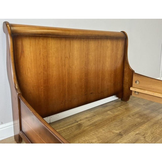 Vintage French Sleigh Double Bed Frame For Sale - Image 10 of 17