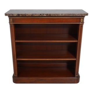 Hickory Chair Co French Style Marble Top Open Bookcase For Sale
