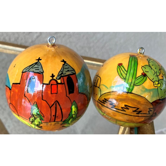 Set of 5 Late 20th-Century Hand-Painted Gourd Hanging Ornaments, New Mexico For Sale - Image 16 of 18