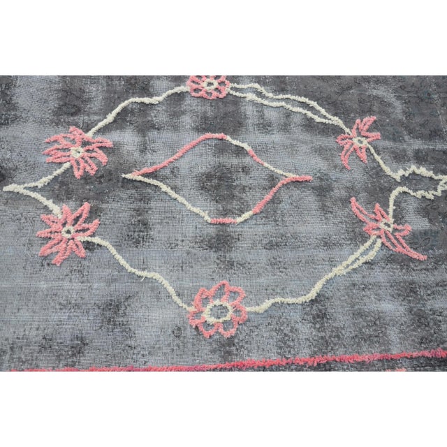 1960s Vintage Turkish Oushak Wool Rug For Sale - Image 5 of 6