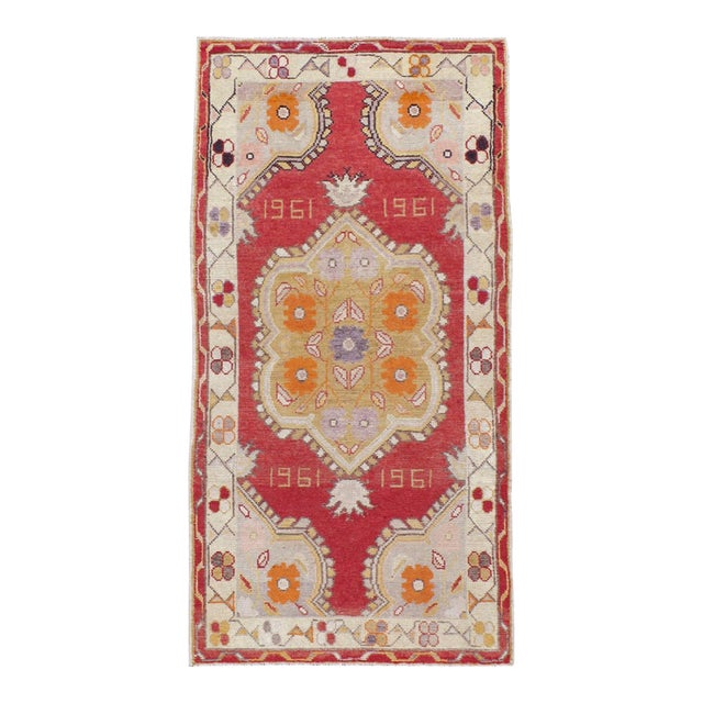 Galerie Shabab Collection Mid-20th Century Turkish Oushak Throw Rug For Sale