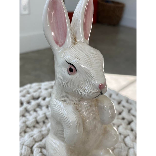 Mid-Century White Ceramic Rabbit Figurine For Sale In Houston - Image 6 of 10