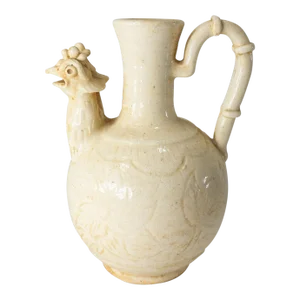 20th Century Chinoiserie Tang or Sung Style Cream Colored Chinese Ewer
