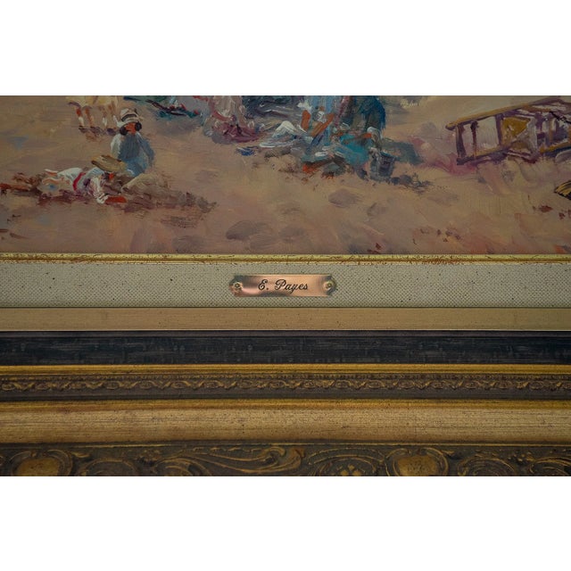 Late 20th Century Emilio Payes Carranza - Beach Promenade, Oil on Canvas For Sale - Image 4 of 6