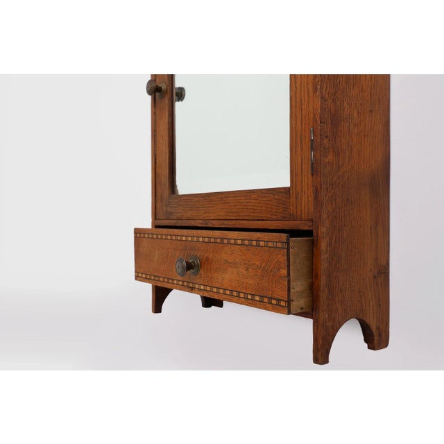Wood Art Deco Medicine Wall Cabinet in Wood with Mirror, 1930s For Sale - Image 7 of 14