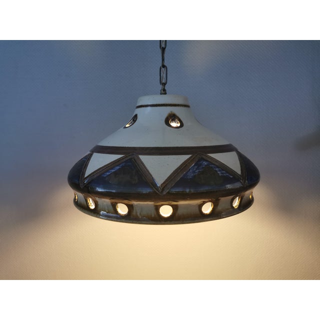 Large Danish Ceramic Pendant Lamp from Axella, 1970s For Sale - Image 4 of 16
