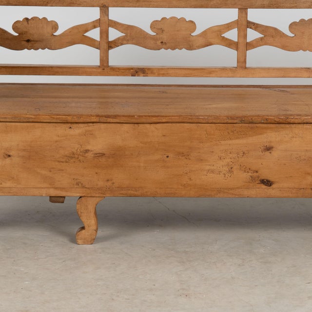 Brown 19th Century Swedish Pine Bench With Storage For Sale - Image 8 of 18