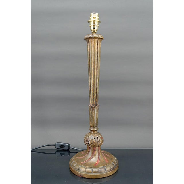 Large Art Deco Lamp in Gilded Wood, 1920 For Sale - Image 17 of 17