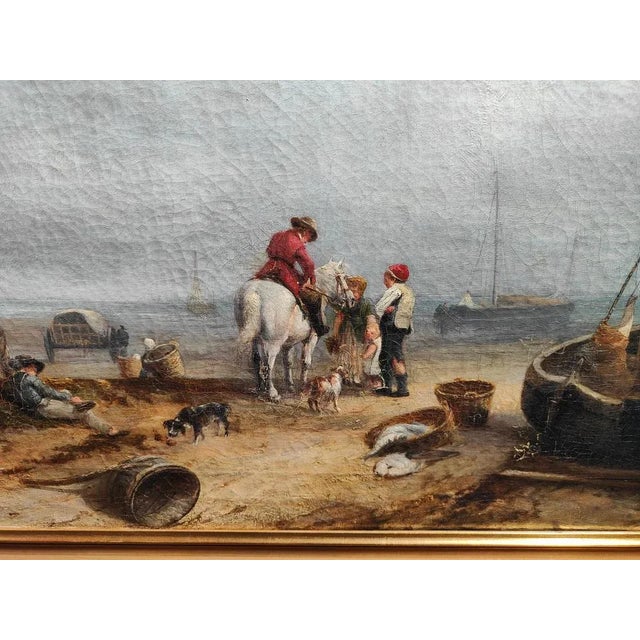 Mid 18th Century English School Artist, Marine Scene, 1750, Oil on Canvas, Framed For Sale - Image 5 of 12