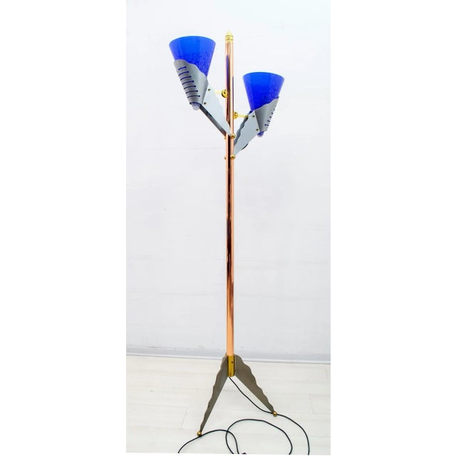 Italian Murano Glass and Brass Floor Lamp from Relco Milano, 1980s For Sale - Image 17 of 17