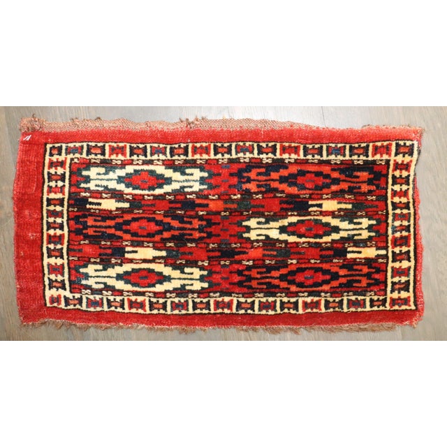 Traditional Tribal Antique Zabihi Collection Turkeman Tekke Rug - 0'10" x 1'9" For Sale - Image 3 of 5