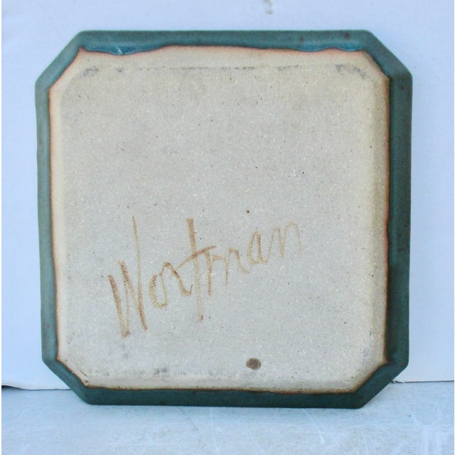 Art Deco Vintage Stoneware Plate by Wortman Pottery For Sale - Image 3 of 6