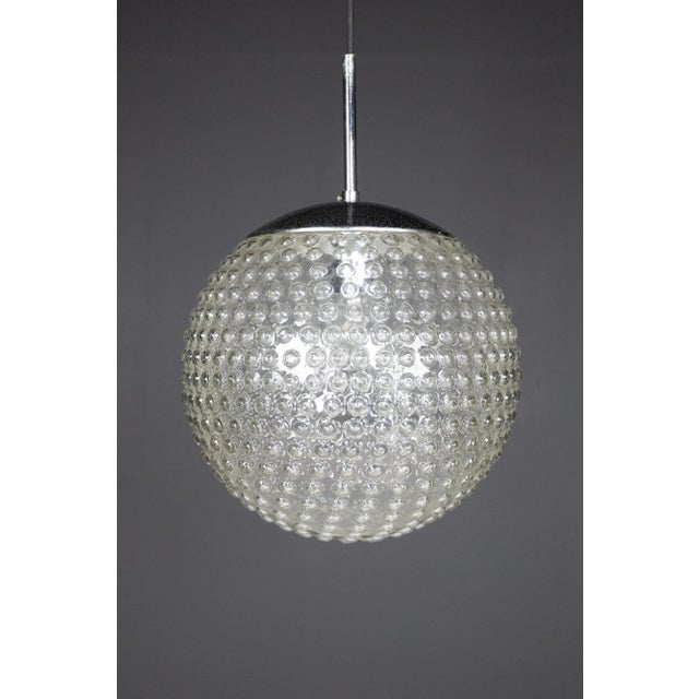 Black Large Chrome and Bubble Glass Pendant by Rolf Krüger for Staff, Germany, 1970s For Sale - Image 8 of 12
